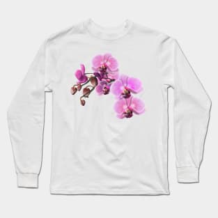 Pink and White Orchids Long Sleeve T-Shirt